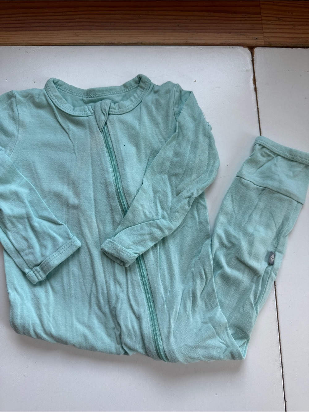 Kyte baby zip romper in seafoam